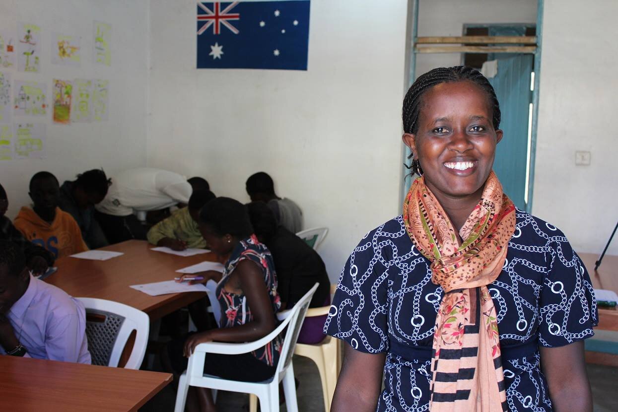 An OnCourse team member in Nakuru